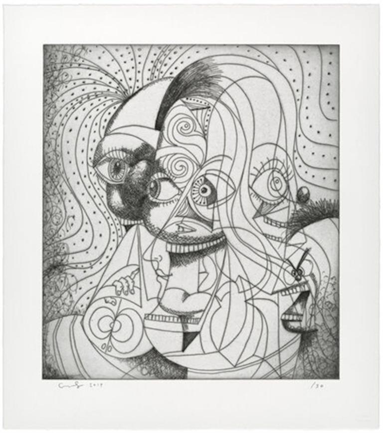 George Condo Abstract Print - The Insane Clown