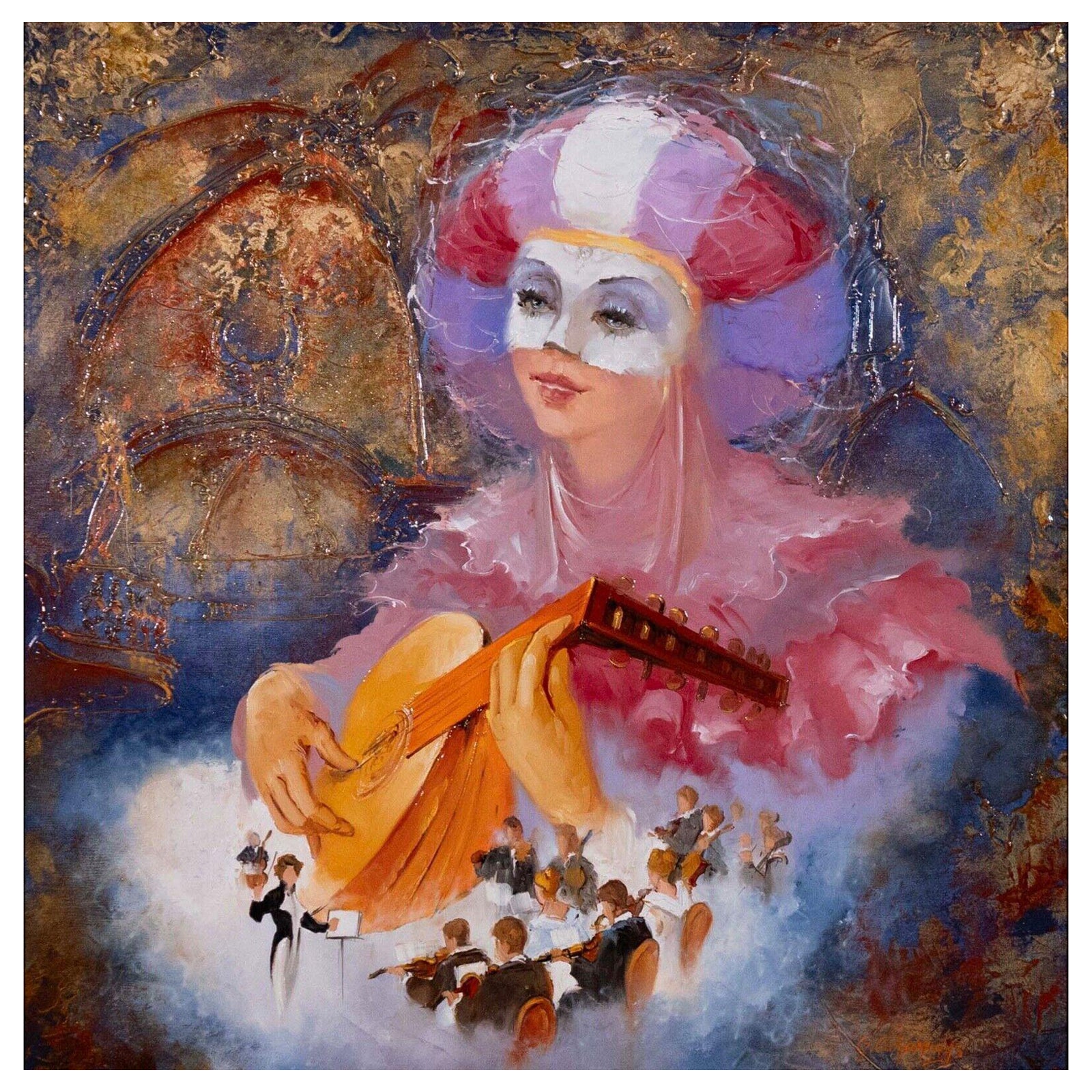 Georges COROMINAS Bal de l'Opéra Peinture à l'huile contemporaine signée sur toile