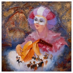 George Corominas Bal de l’Opera Signed Contemporary Oil Painting on Canvas