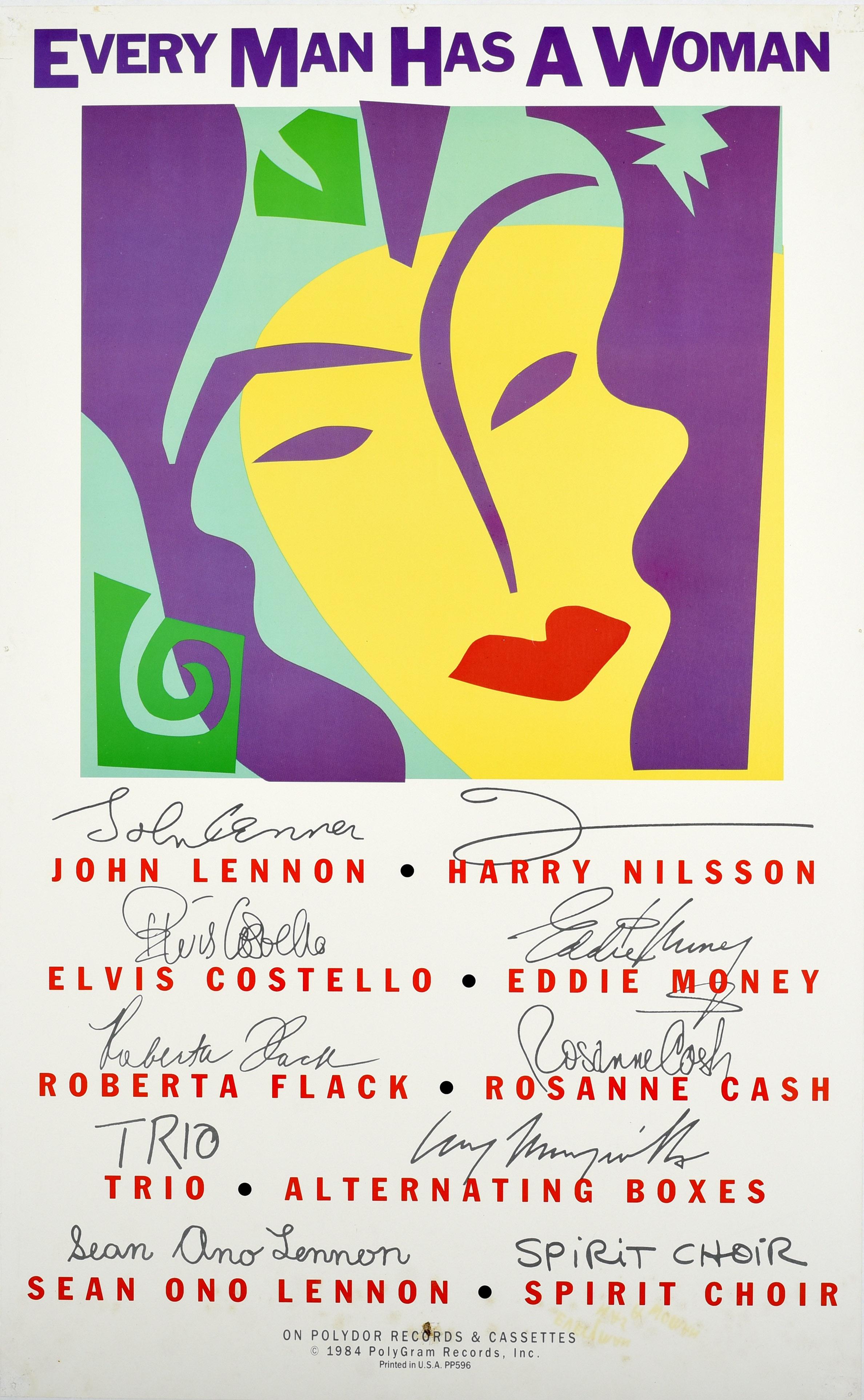 George Corsillo Print - Original Vintage Tribute Album Poster Every Man Has A Woman John Lennon Yoko Ono