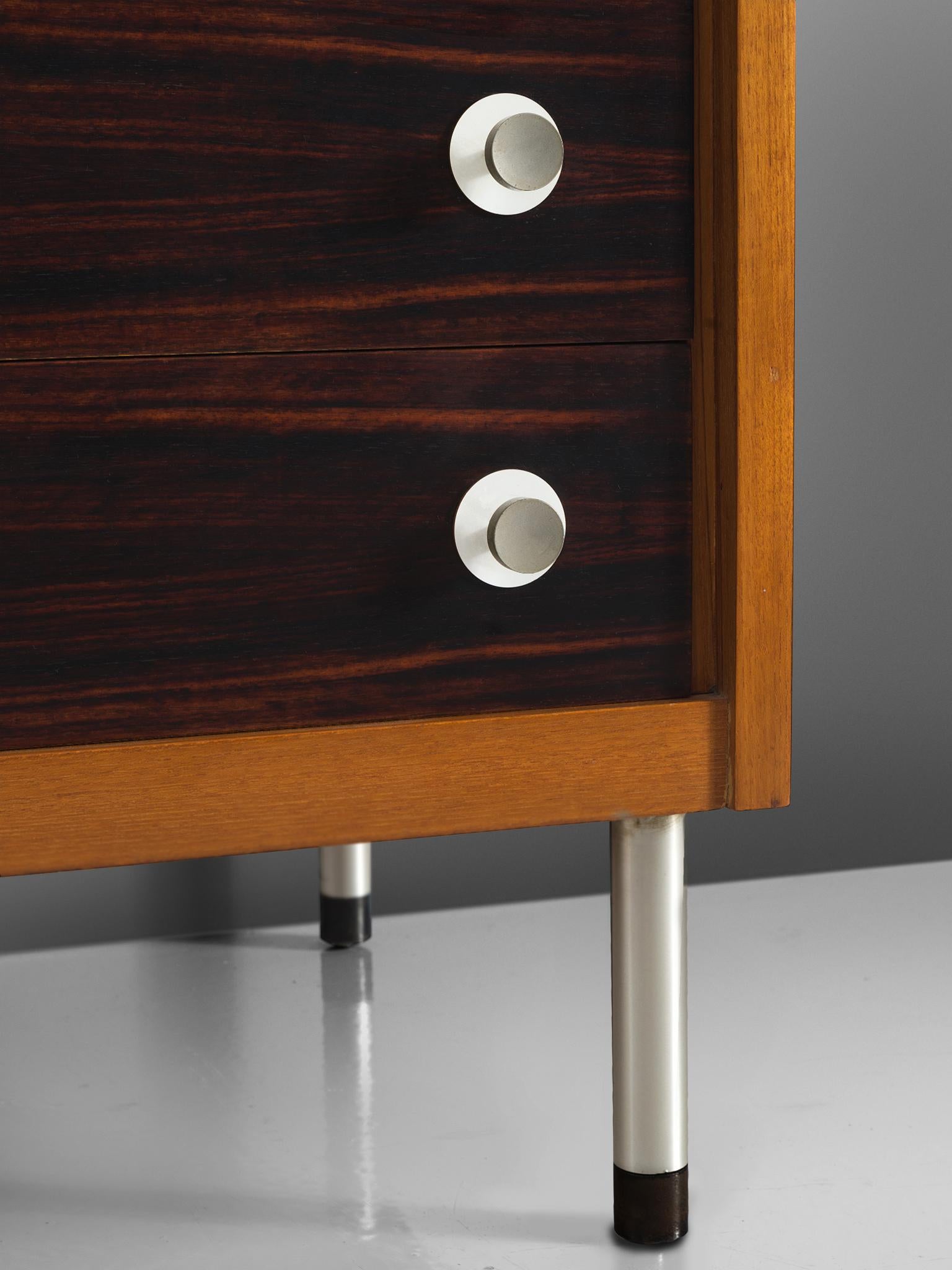 George Coslin Cabinet with Eight Drawers in Teak and Metal 1
