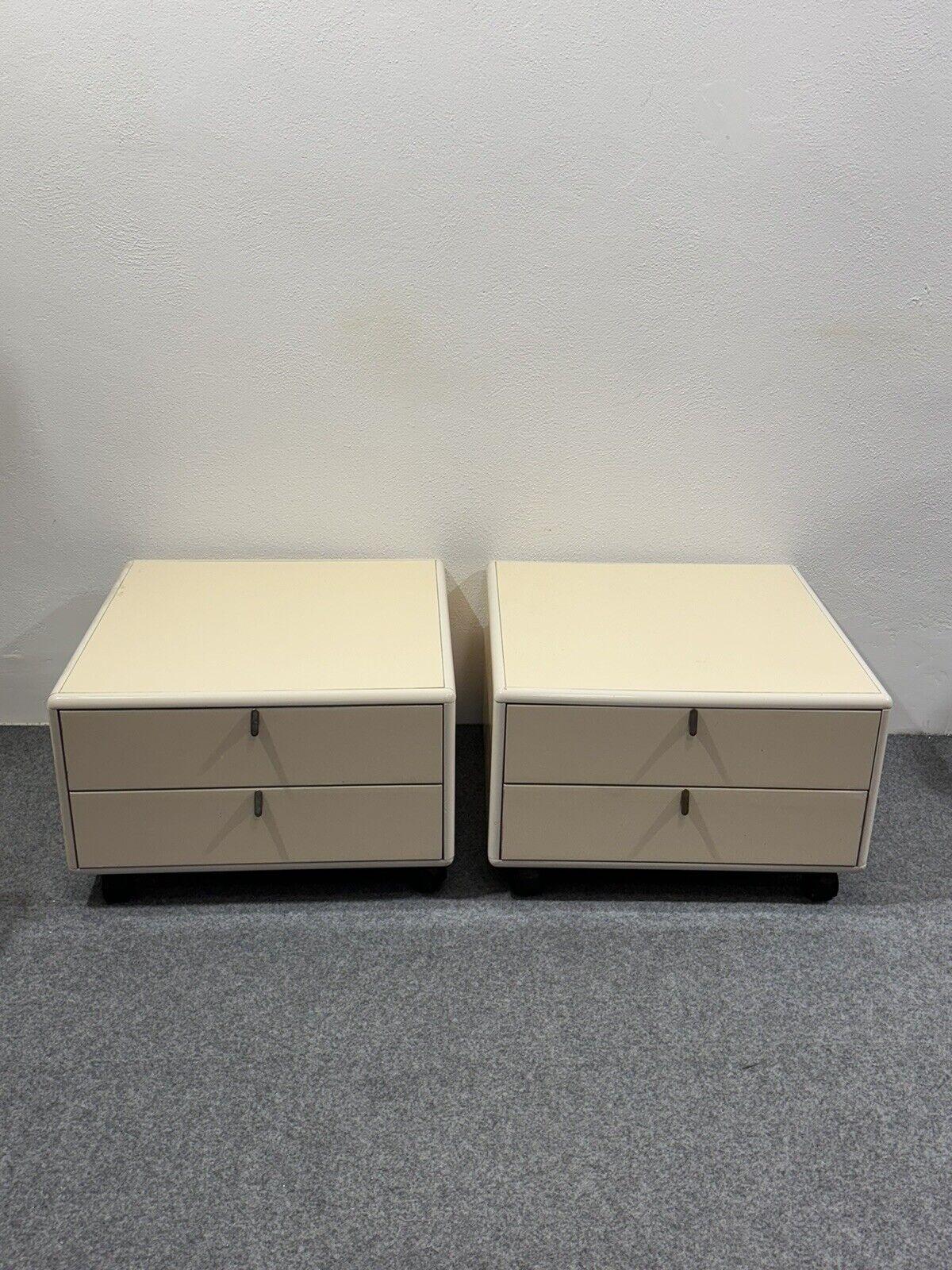 Wood George Coslin Pair Of Longato Henna Nightstands 1970s Modern Design For Sale