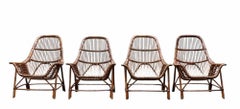 George Coslin for Gervasoni Set of 4 Rattan Armchairs, Italy 1960S