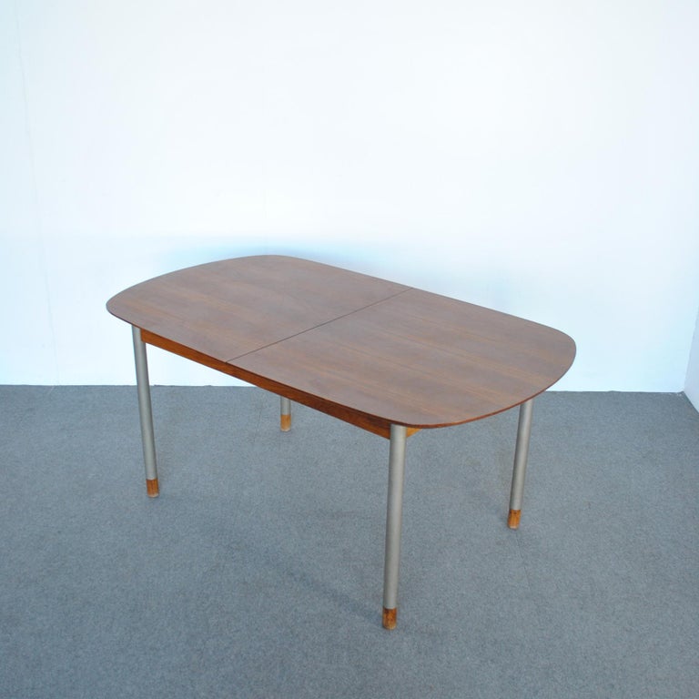 Mid-Century Modern George Coslin Openable Wooden Table, Mid-Sixties For Sale