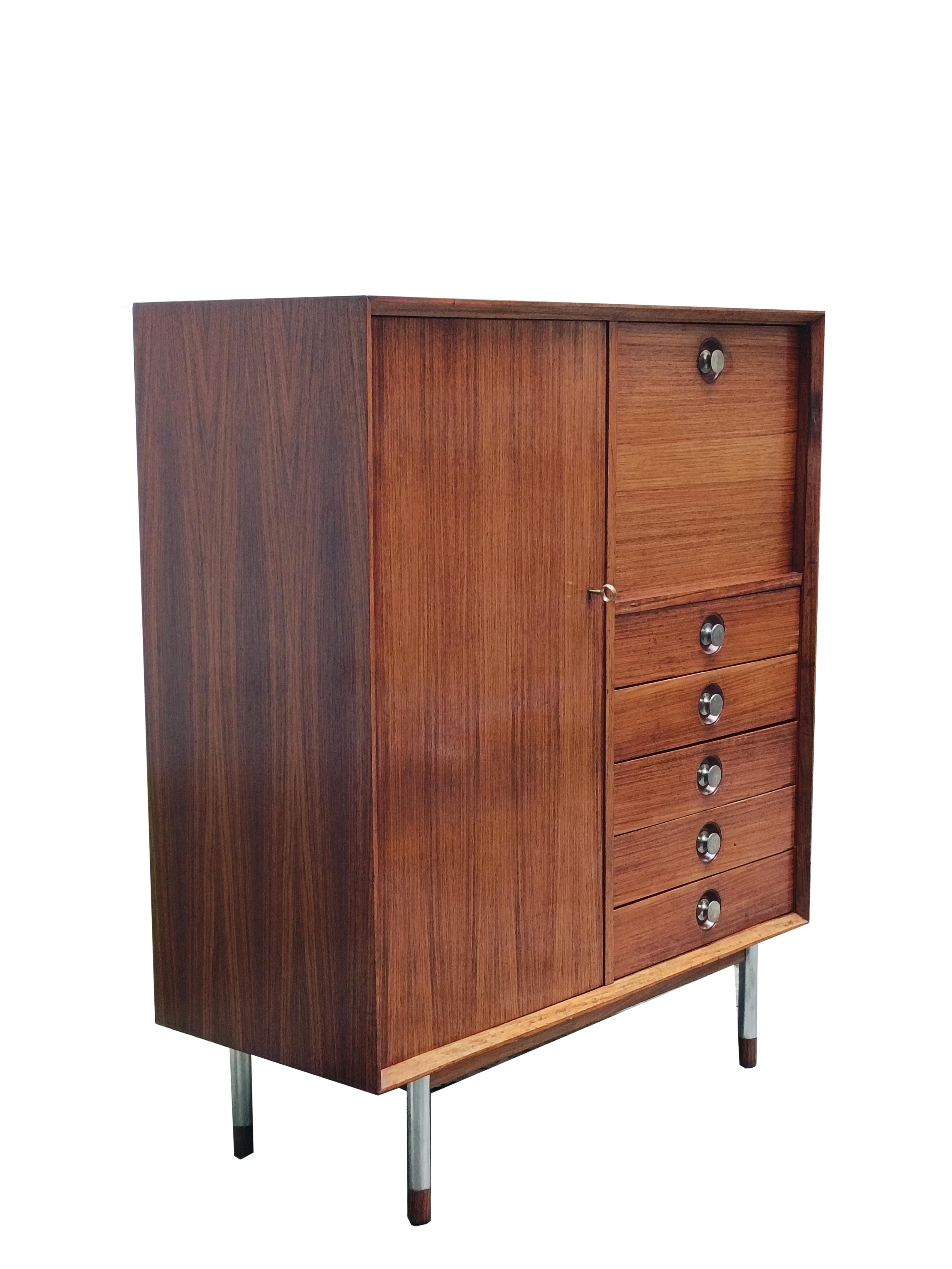 Métal George Coslin pour Faram Armoire à tiroirs, Italie, années 1960 en vente