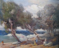 Greek post impressionist signed oil painting by George Cosmadopoulos (1895-1967)