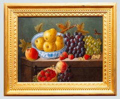 Nature morte aux fruits, poires, fraises, raisins et pêches, 20e siècle