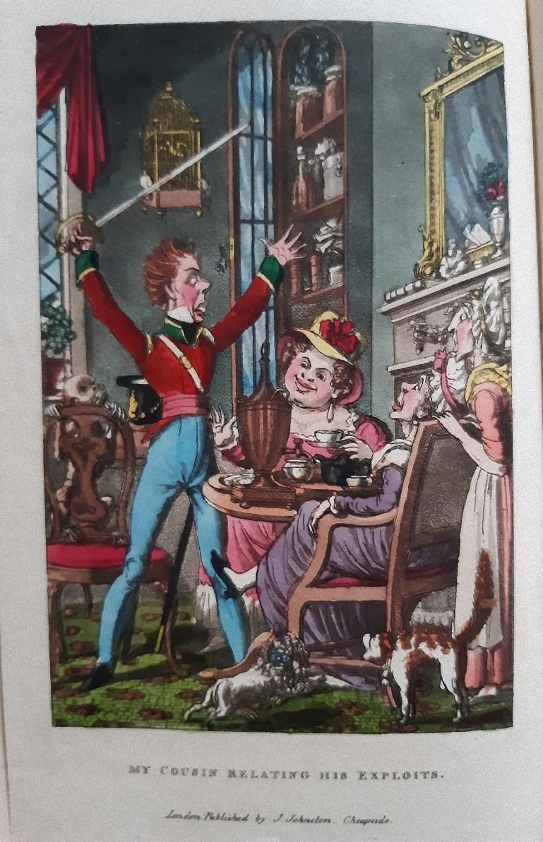 George Cruikshank Figurative Print - My Cousin in the Army - Rare Book Engraved by G. Cruikshank - 1822