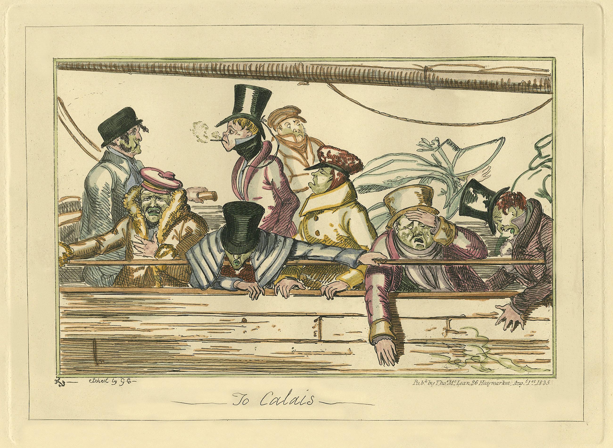 A Calais - según una ilustración del capitán Frederick Marryat