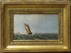Marine Painting, Ship on Water, A Gentle Breeze, by George Curtis, c. 1877