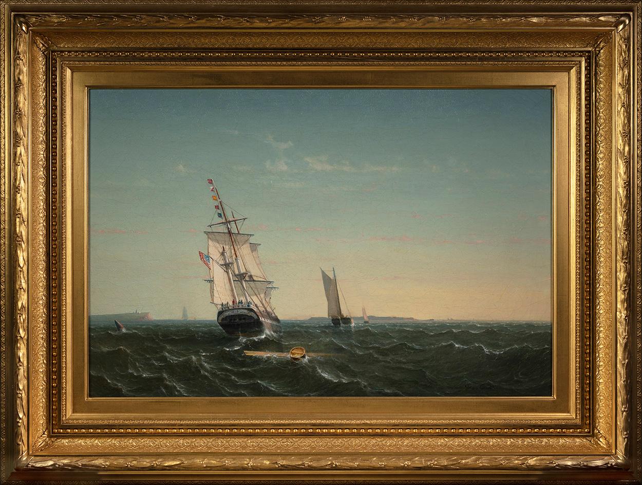 Sailing Outside Boston  - Painting by George Curtis