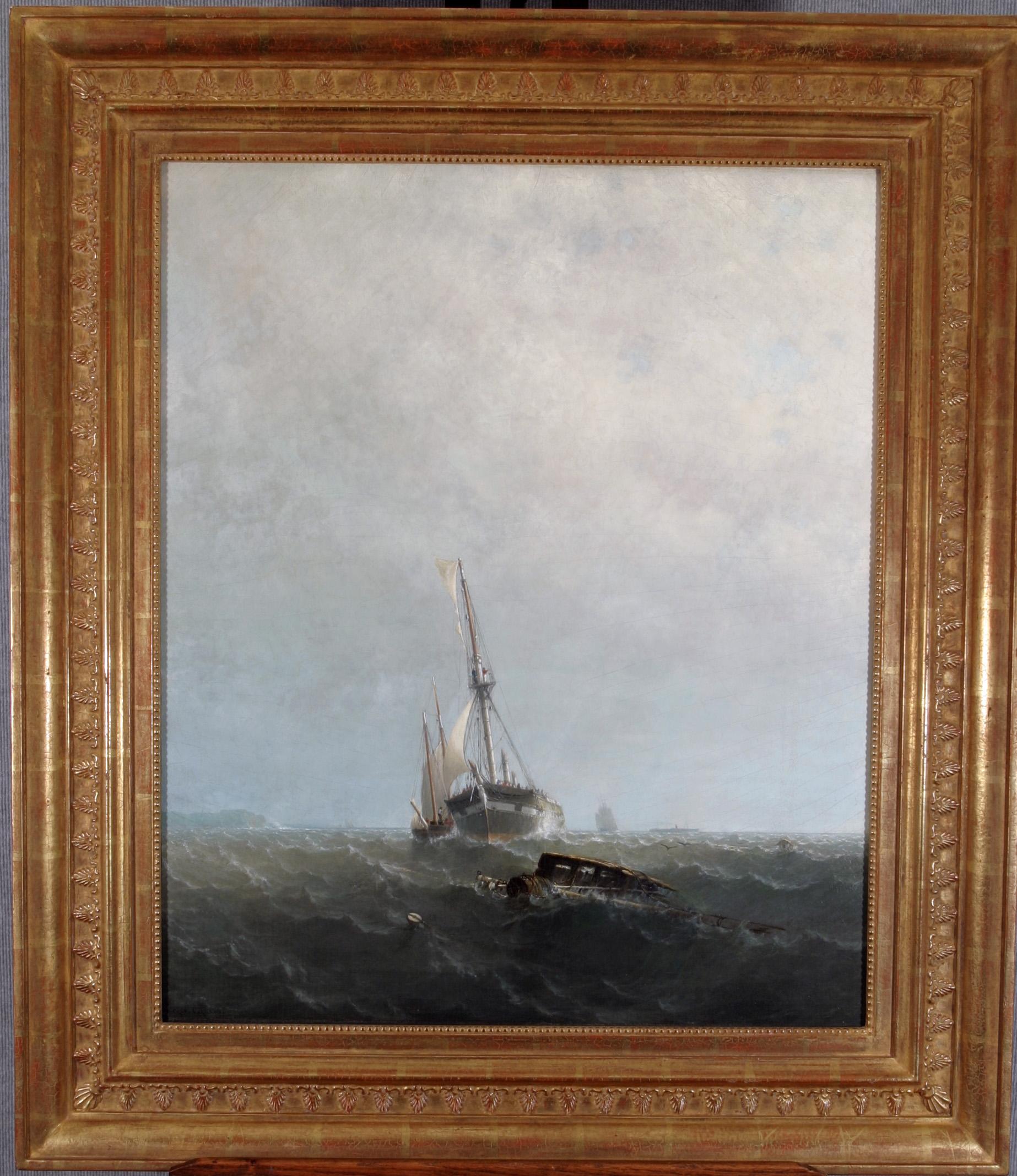 The Broken Mast (Le mât brisé) - Painting de George Curtis