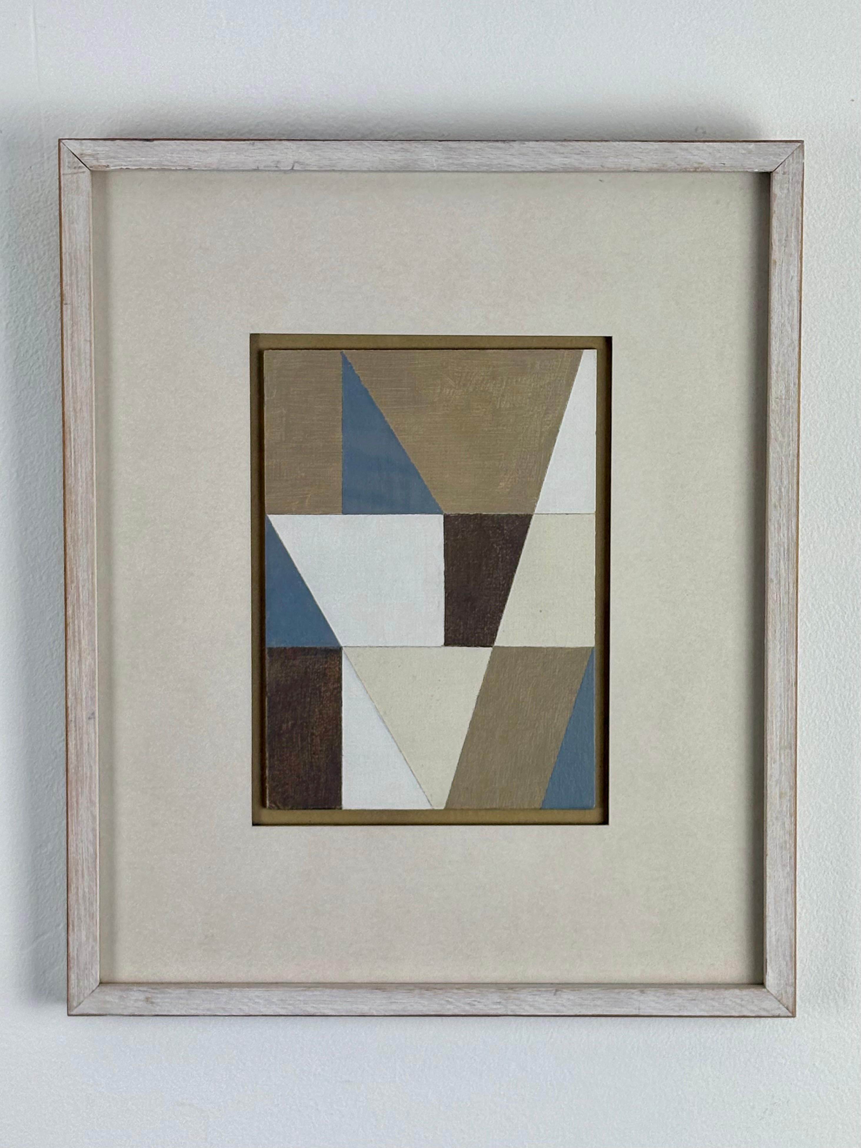 Mid-Century moderno George Dannatt, (1915-2009)  Concentrazione di triangoli', Olio su tavola 1994