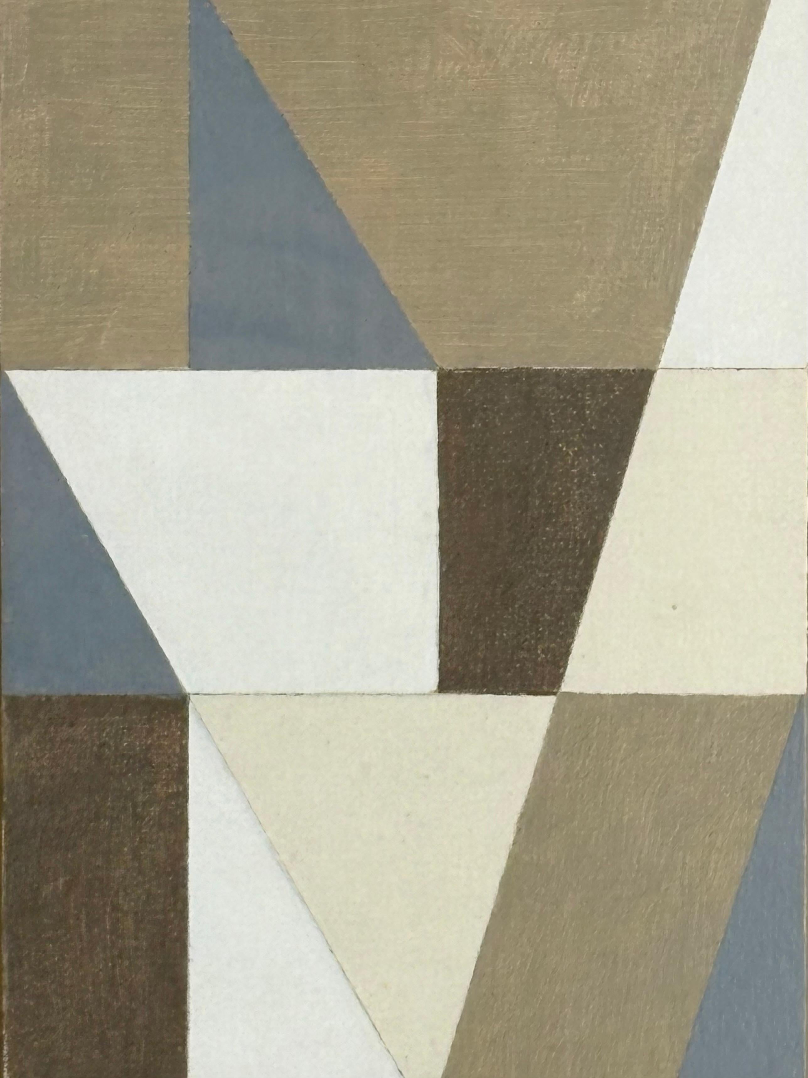 Britannico George Dannatt, (1915-2009)  Concentrazione di triangoli', Olio su tavola 1994