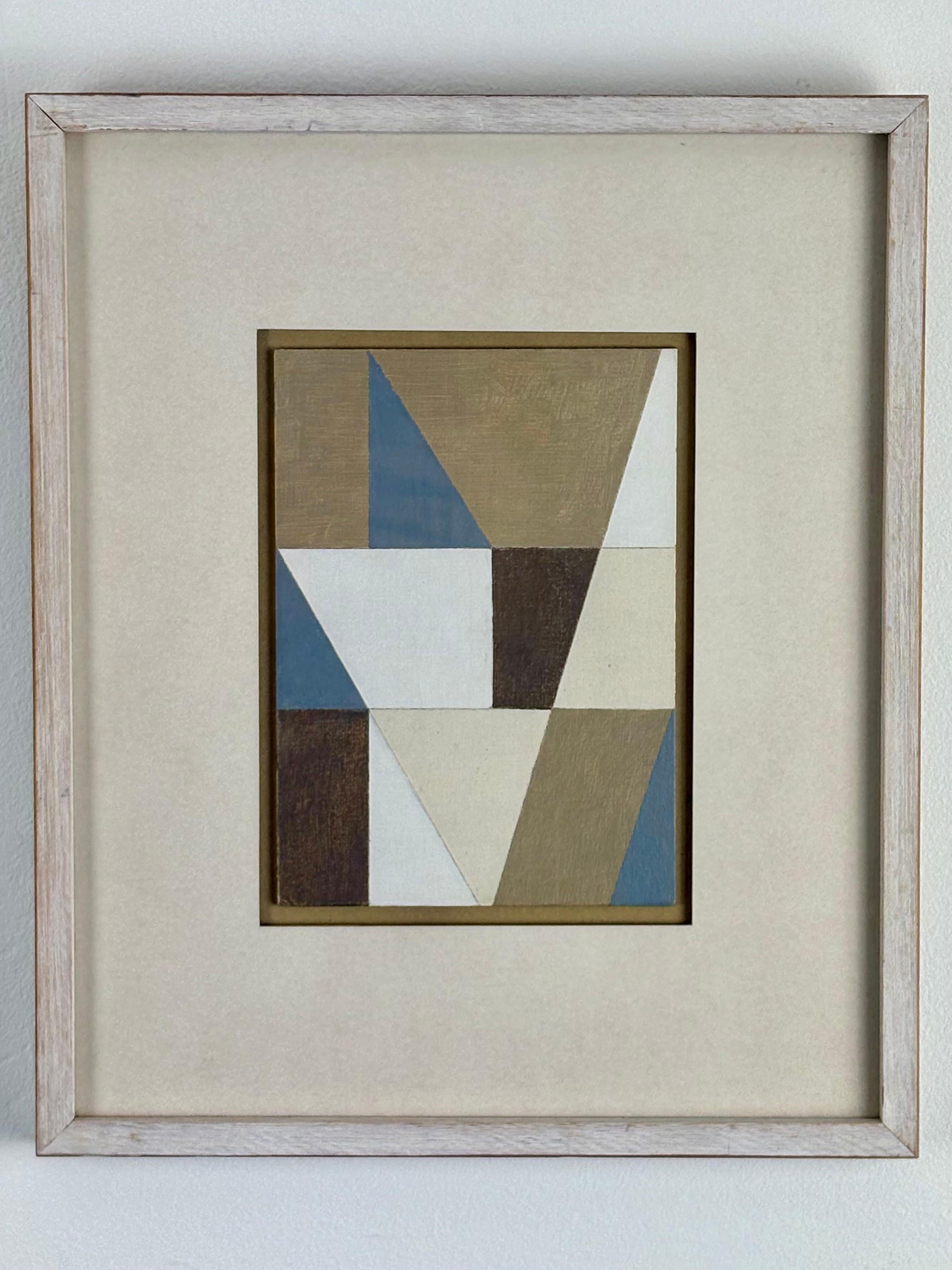 George Dannatt, (1915-2009)  Concentrazione di triangoli', Olio su tavola 1994 In condizioni ottime a Oxford, GB