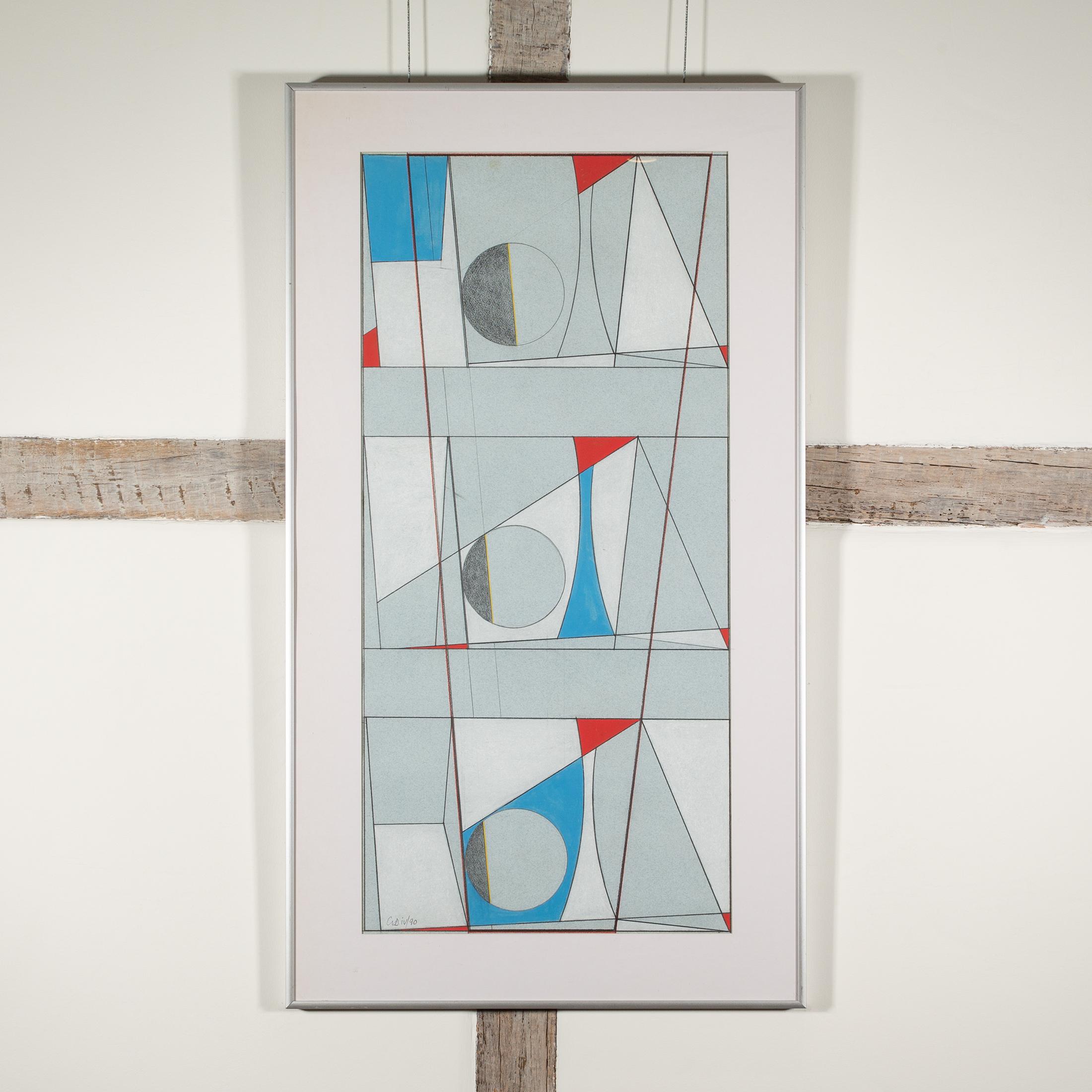 Motivo marino con dos variaciones (punta de dardo) - Obra mixta abstracta del siglo XX - Painting de George Dannatt