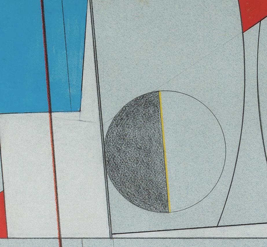 Motivo marino con dos variaciones (punta de dardo) - Obra mixta abstracta del siglo XX - Abstract Painting Gris de George Dannatt