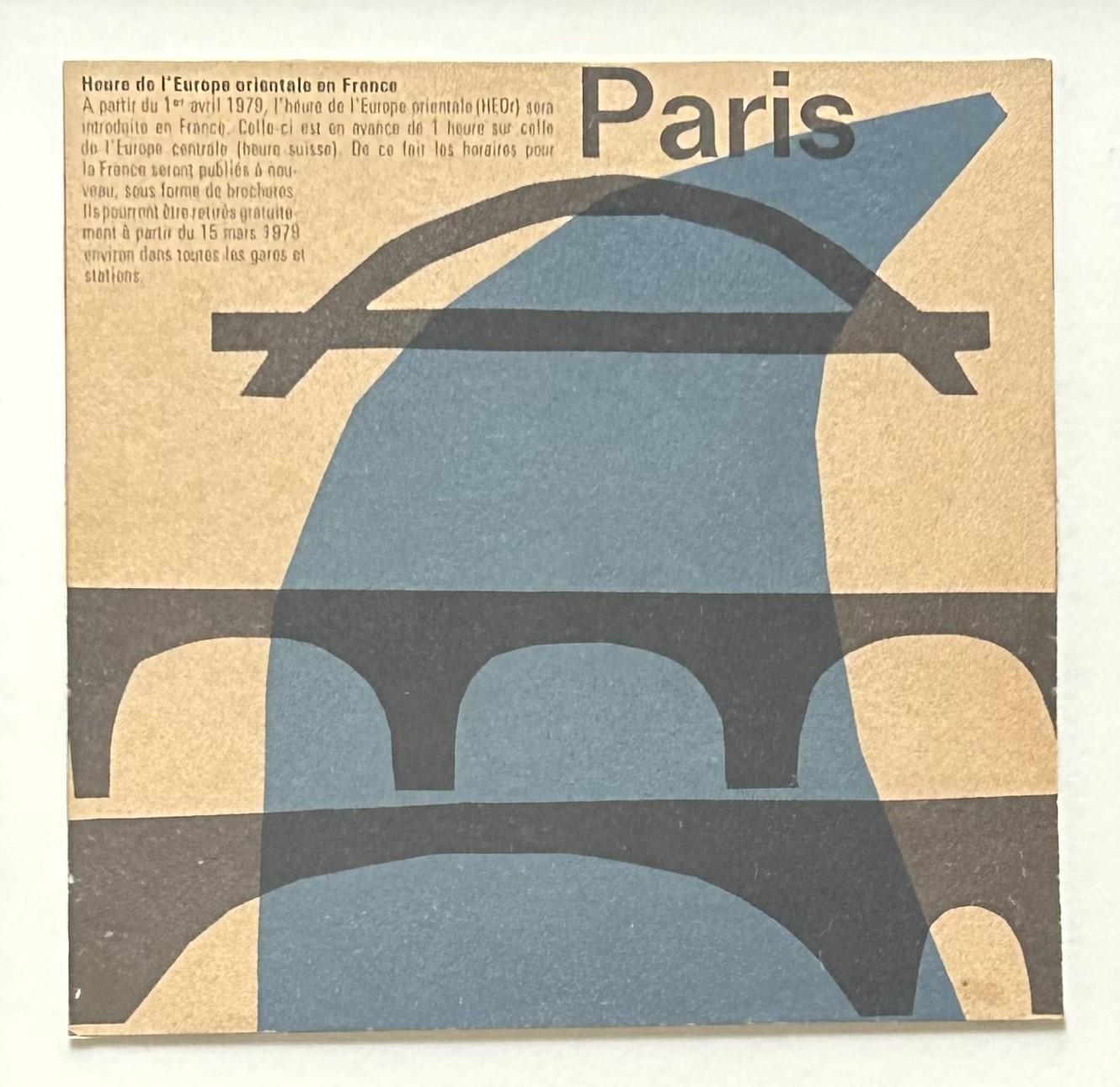 motifs de voyage : Paris Travel Ephemera, 1983 - Abstrait Mixed Media Art par George Dannatt