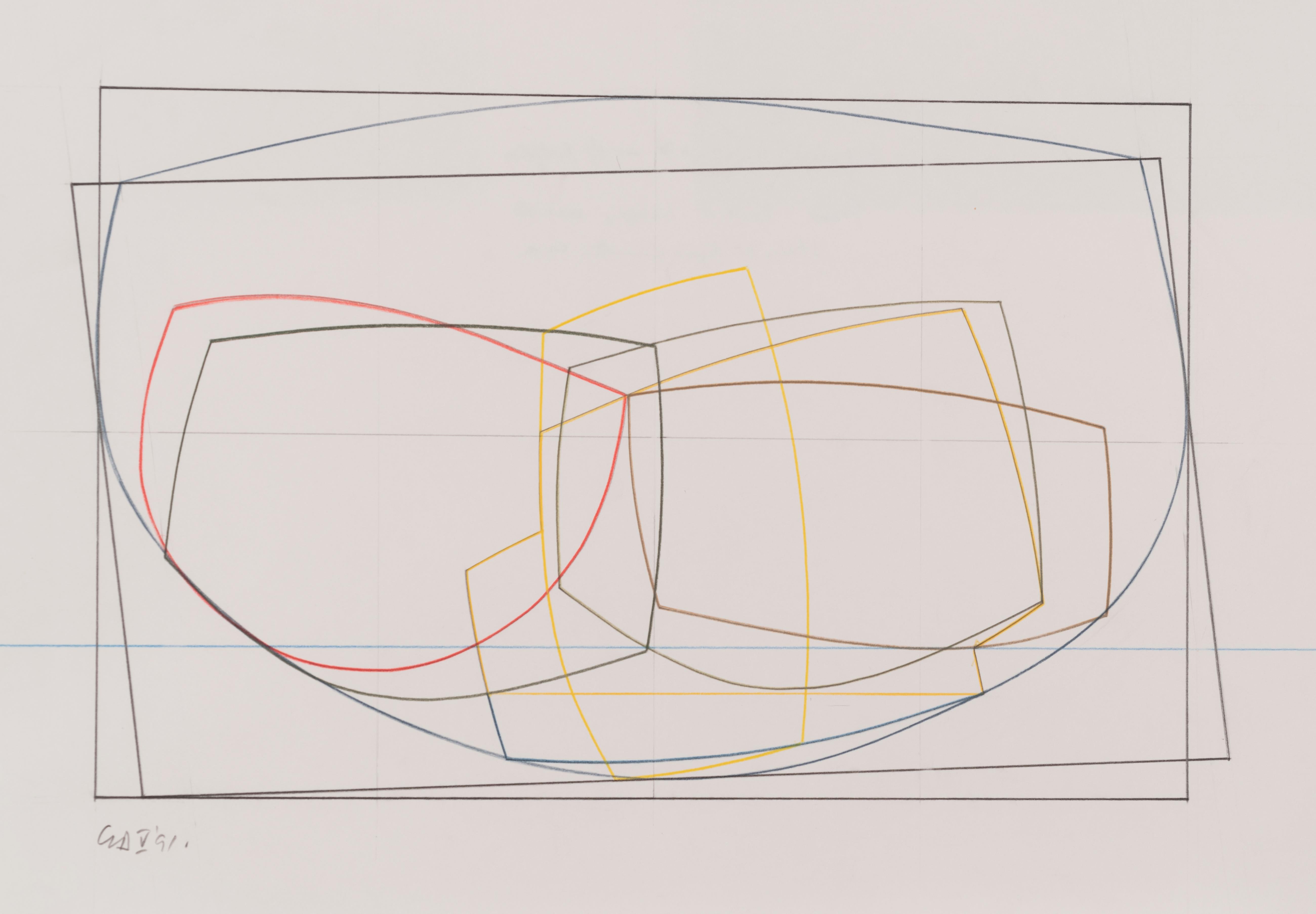 George Dannatt Abstract Drawing – Bootswerft-Strukturen" Nr. 1