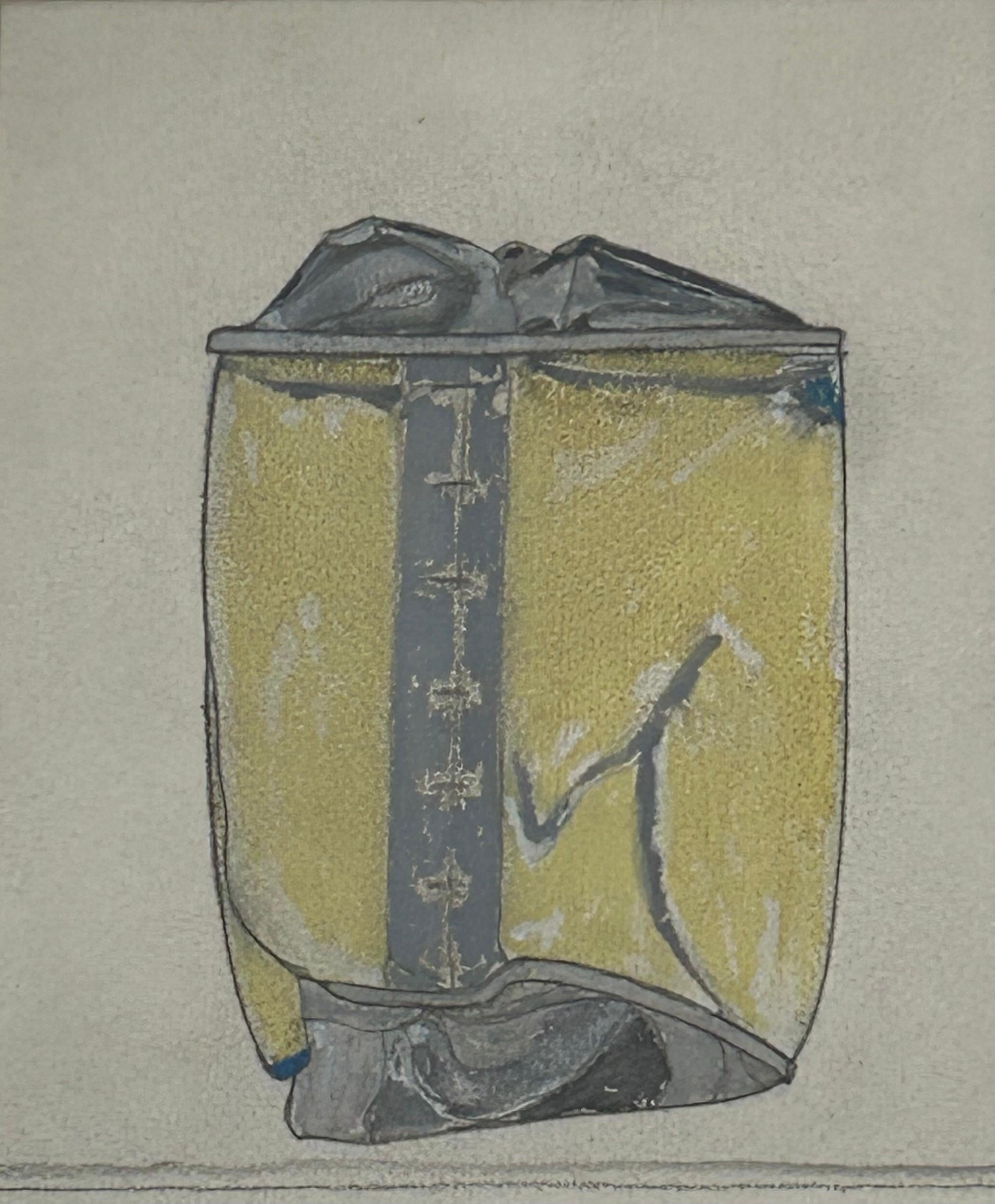 Cancrizan - Silver Grey - Abstract Painting Beige de George Dannatt