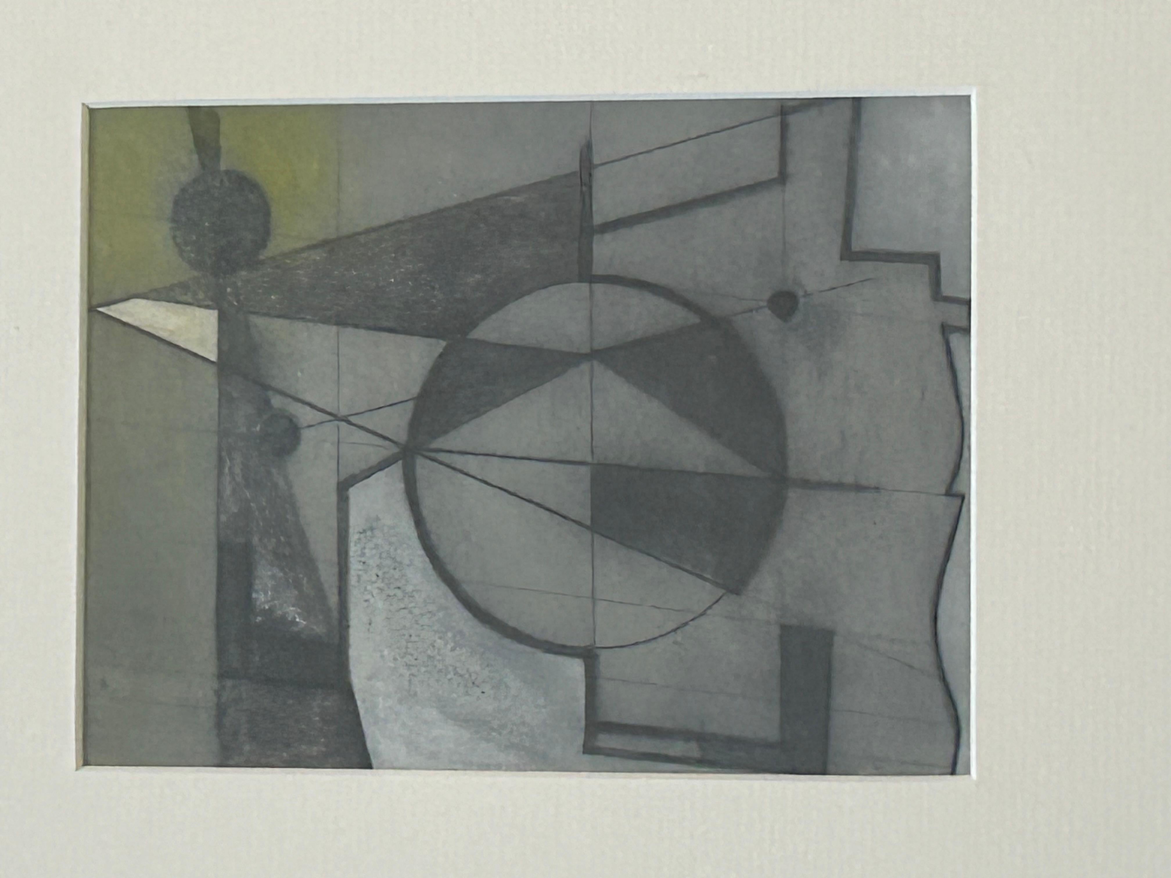 Mars Yellow Series Version 3 - China Clay (Night) - Gray Abstract Painting by George Dannatt