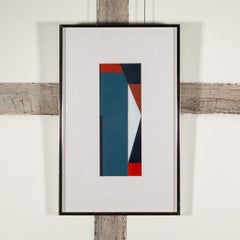 Oriflamme Motif no.2 - 20th Century Vertical Geometric Abstract Oil Painting