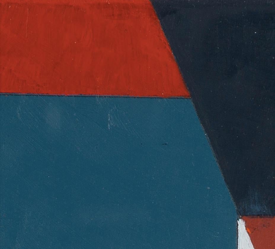 Oriflamme Motif no.2 - Peinture à l'huile abstraite géométrique verticale du 20e siècle en vente 1