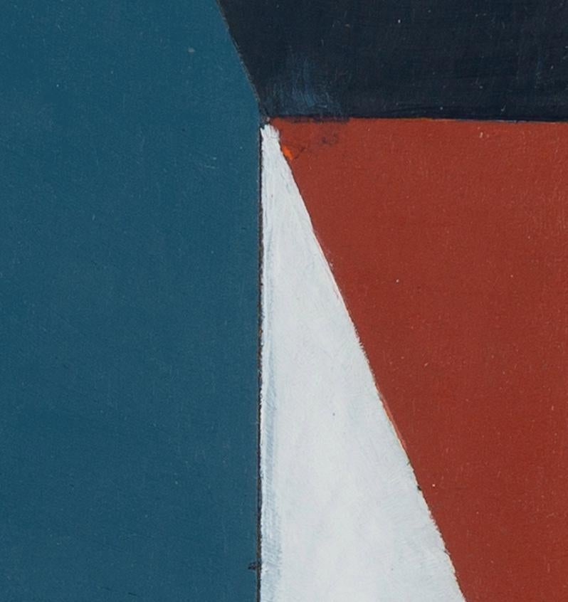 Oriflamme Motif no.2 - Peinture à l'huile abstraite géométrique verticale du 20e siècle en vente 2