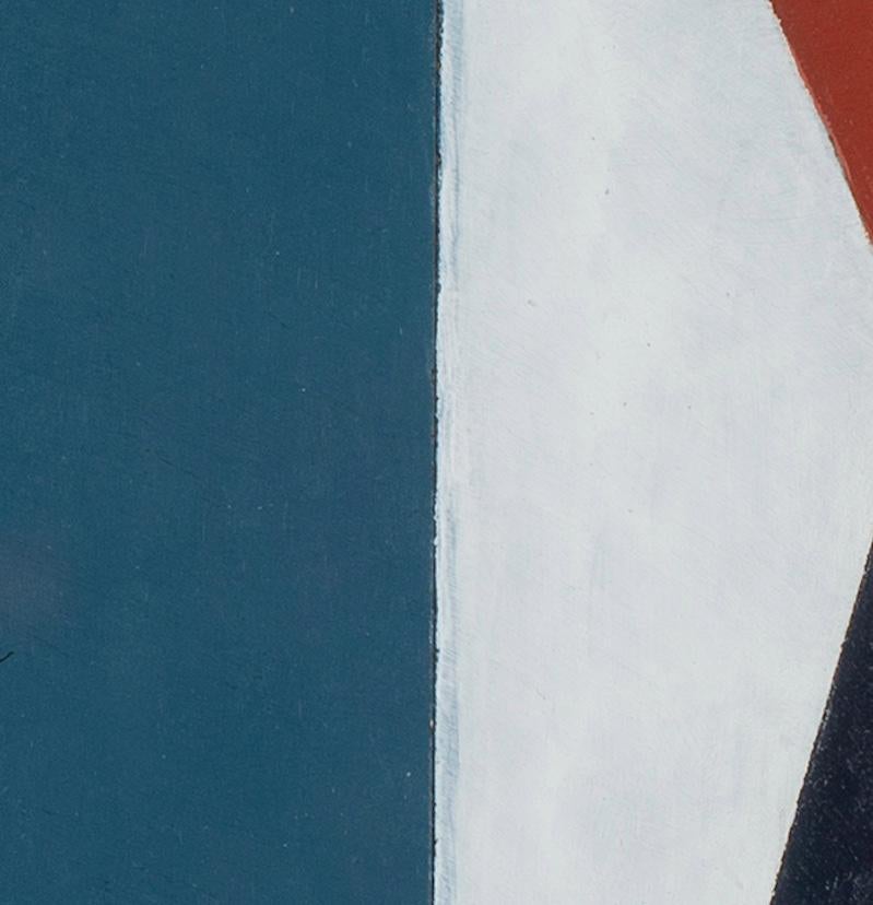 Oriflamme Motif no.2 - Peinture à l'huile abstraite géométrique verticale du 20e siècle en vente 4