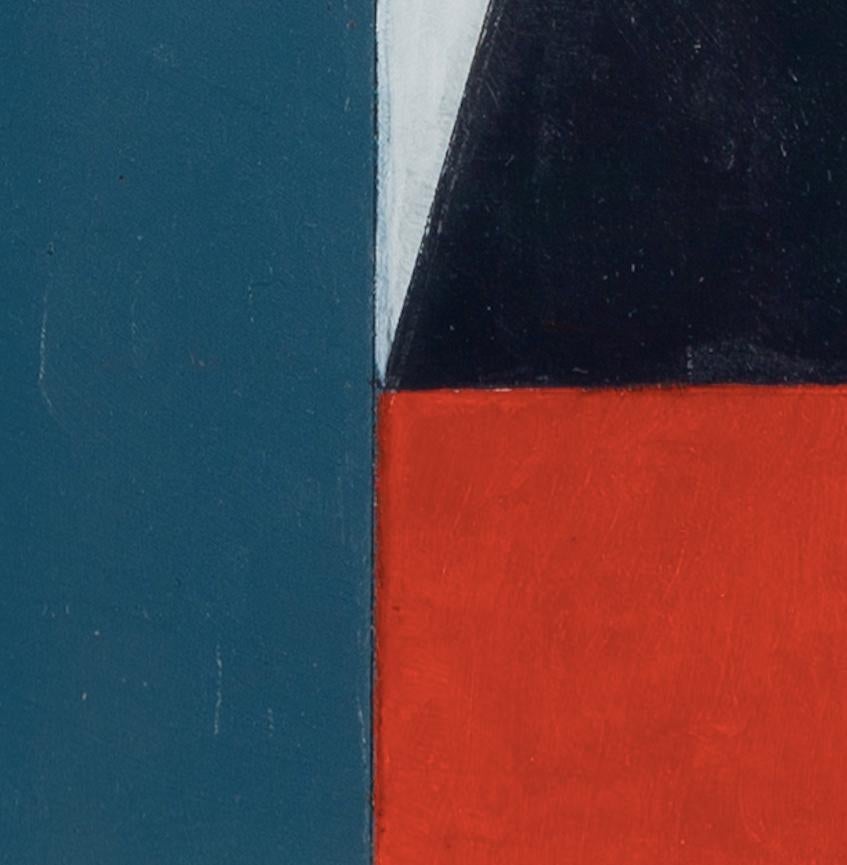 Oriflamme Motif no.2 - Peinture à l'huile abstraite géométrique verticale du 20e siècle en vente 5