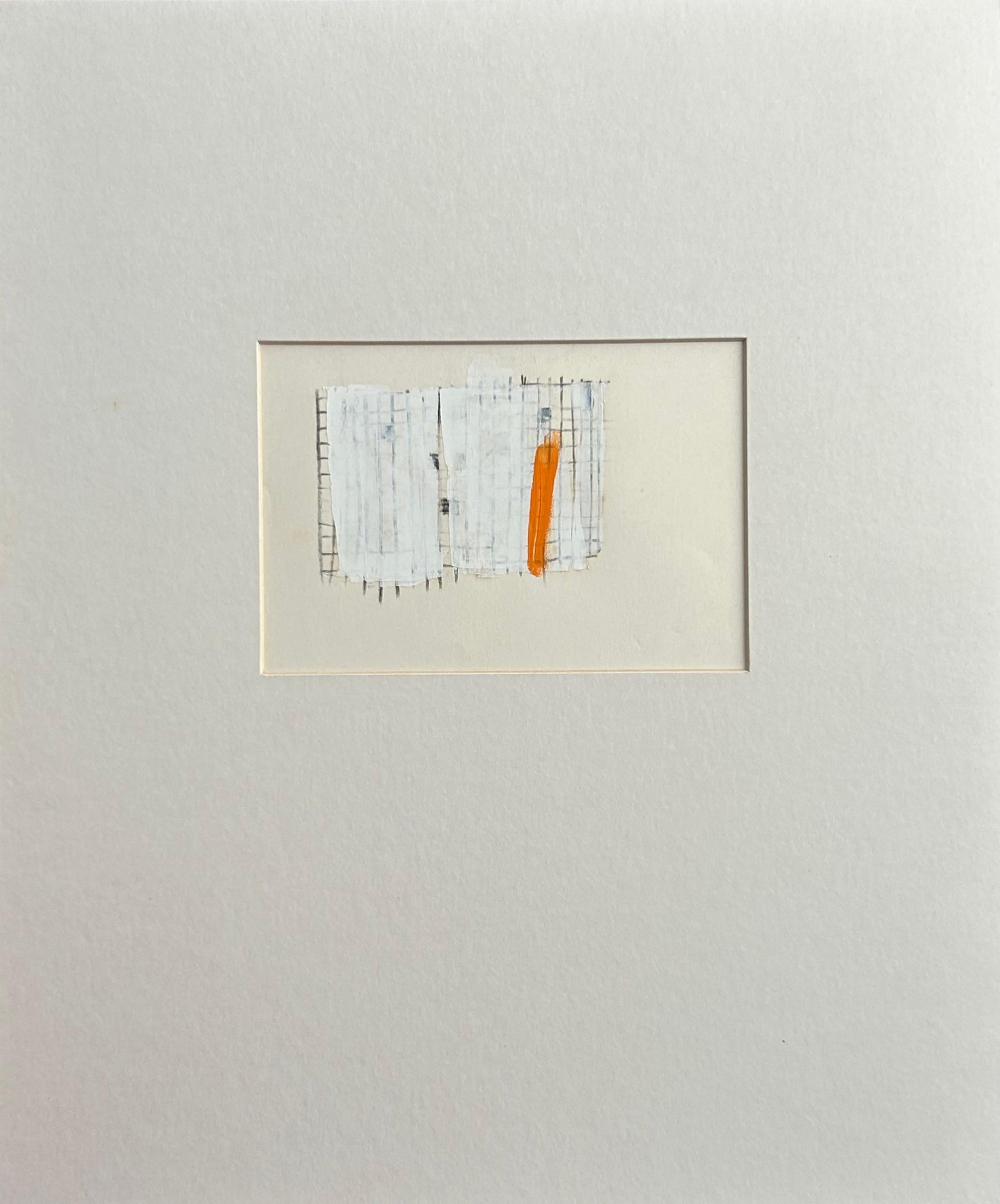 Abstract Mixed Media Pencil Grid No 2, 1966, Unframed, 12.7x17.7 cm