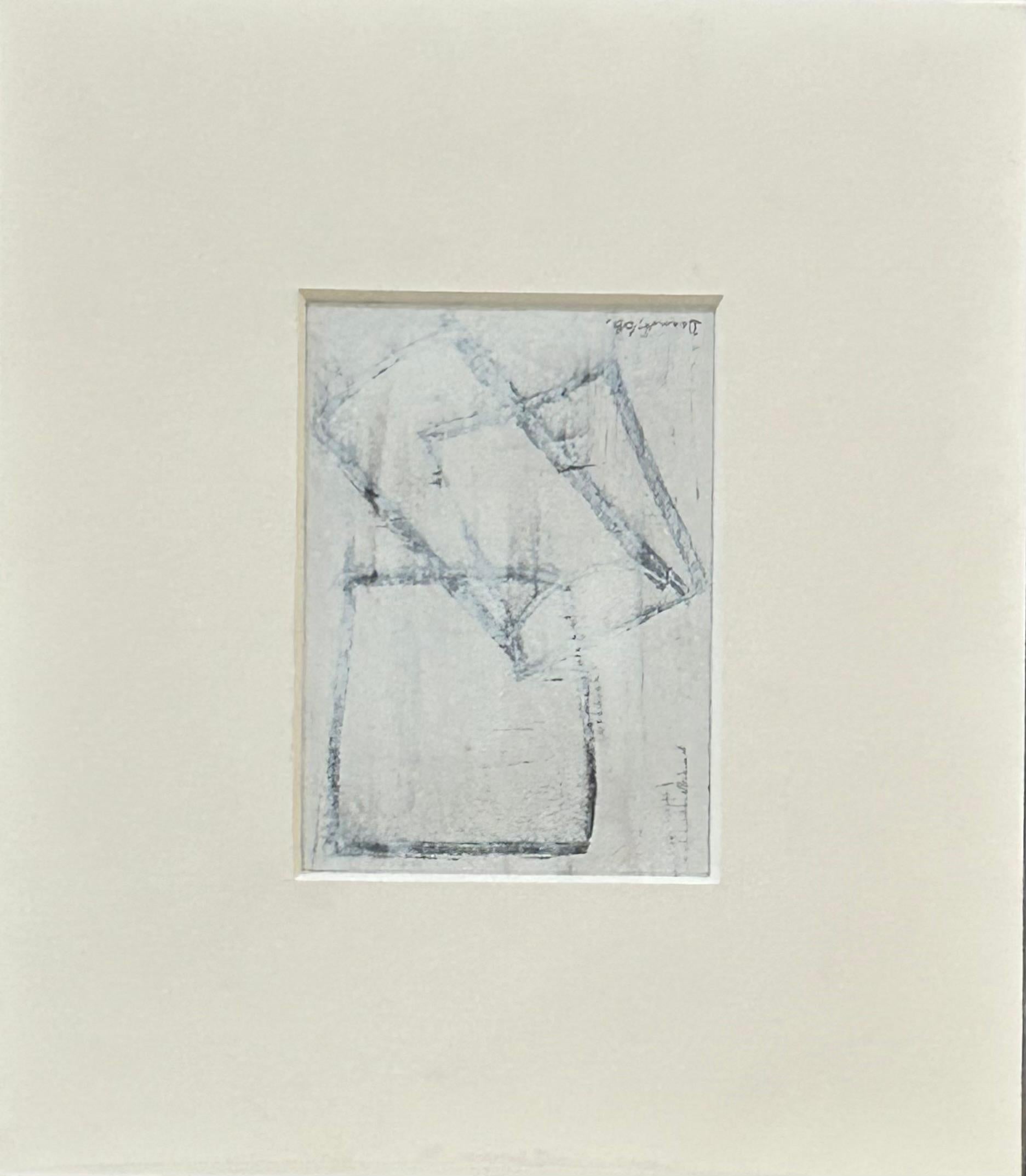 Series of Small Paintings in Graphite &  Pencil - Abstract Painting Gris de George Dannatt