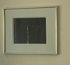 Small Black Abstract (Xanadu) Gouache on Paper, Abstract, 1963, Framed