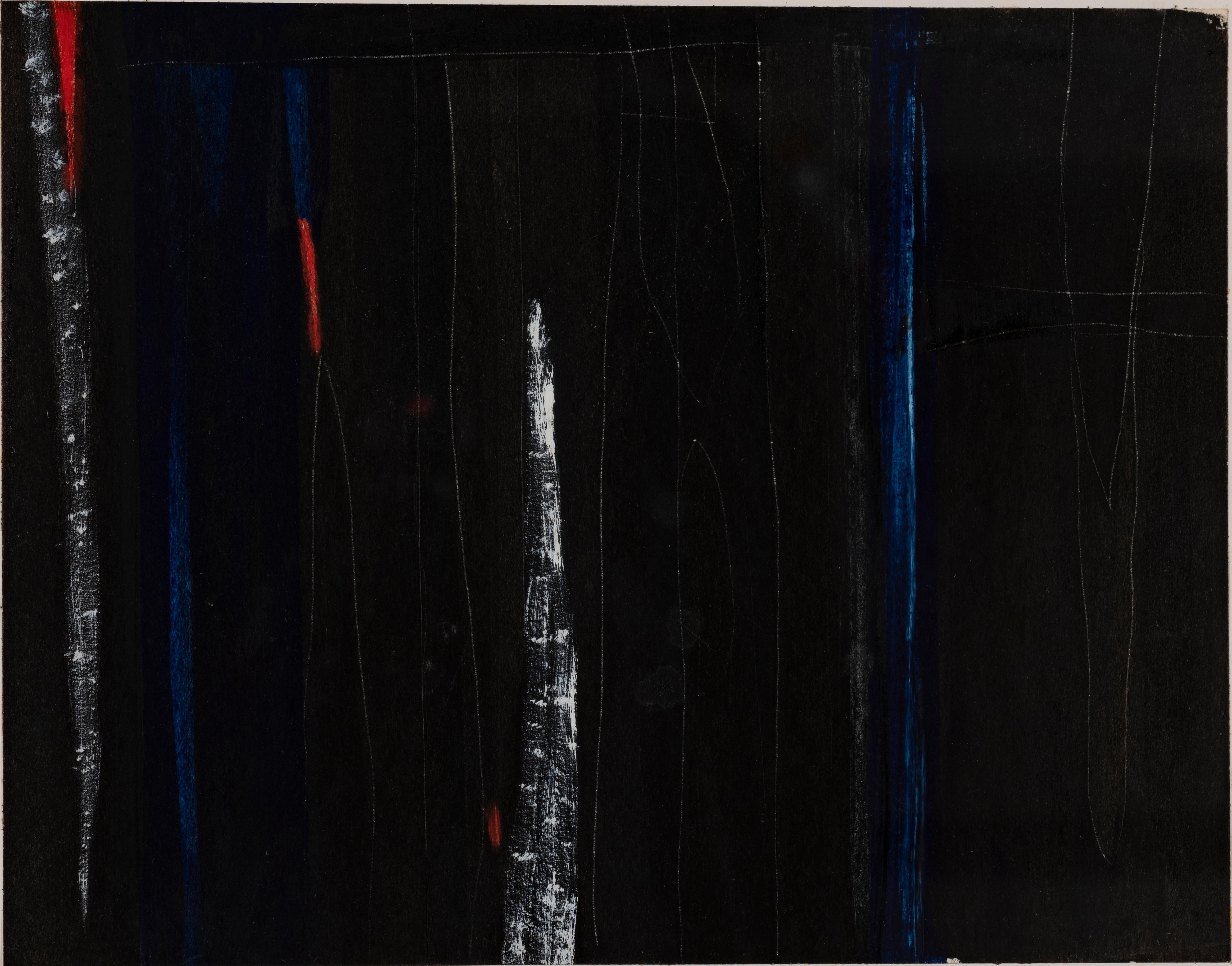 George Dannatt Abstract Painting – Kleine schwarze Abstraktion (Xanadu)