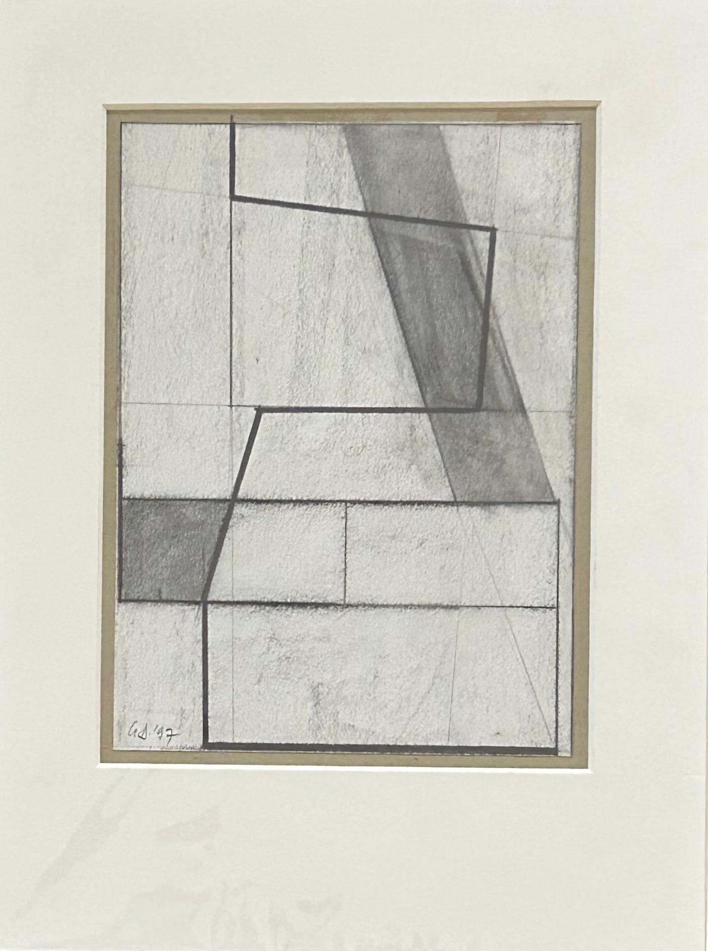 Pequeña composición lineal sobre grafito - Painting de George Dannatt