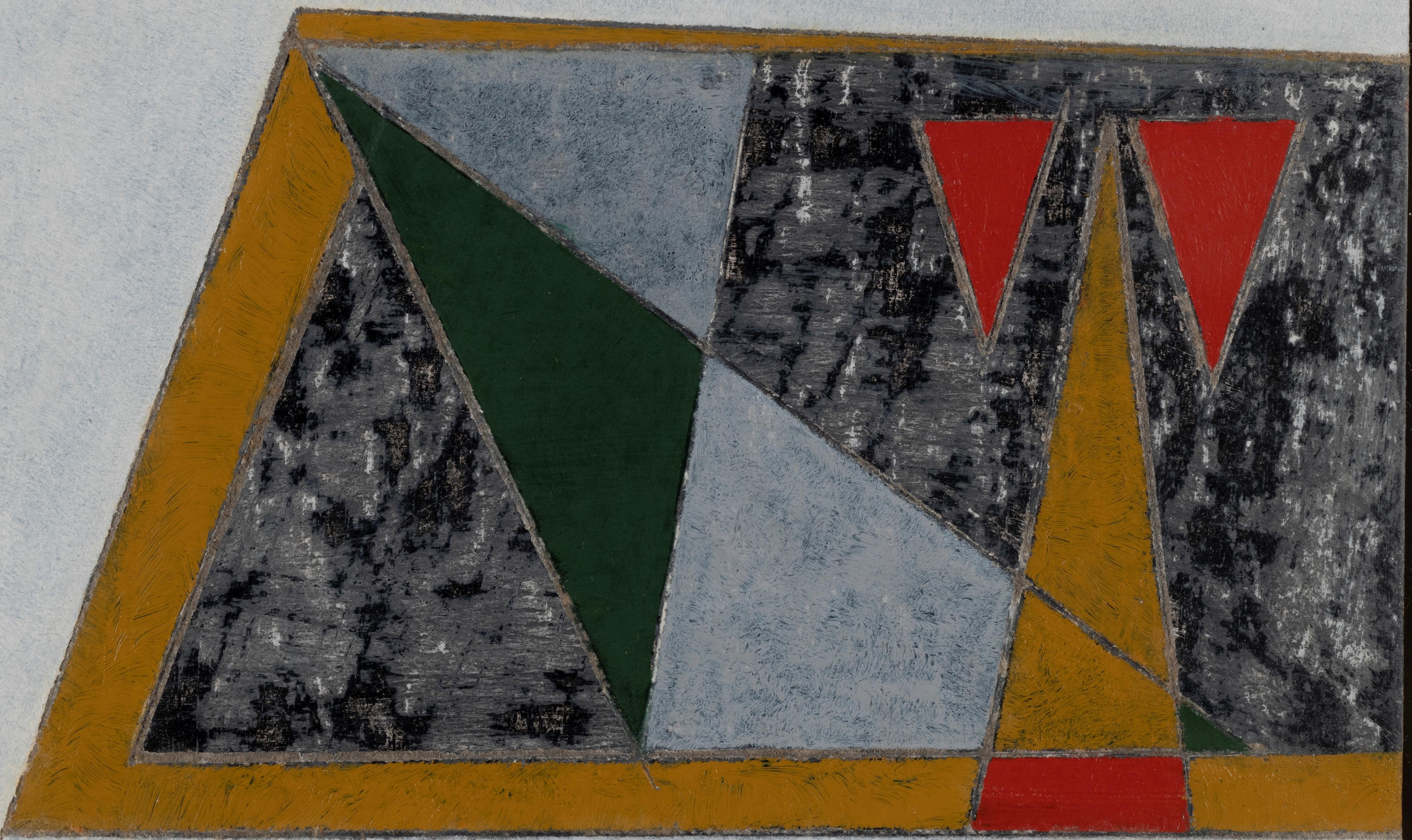 The Game - Gray Abstract Painting by George Dannatt