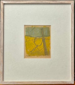 'Tompte' Abstraktes Gemälde, Mischtechnik, 14x11,4 cm, Guter Zustand