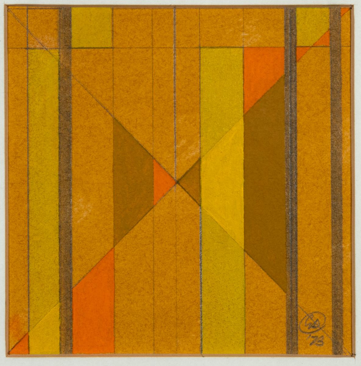 George Dannatt Abstract Painting - Variations on Verticals No 1