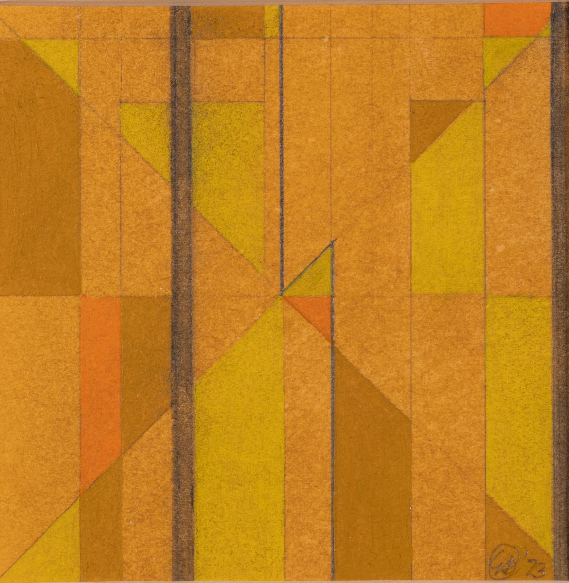 George Dannatt Abstract Painting - Variations on Verticals No 2