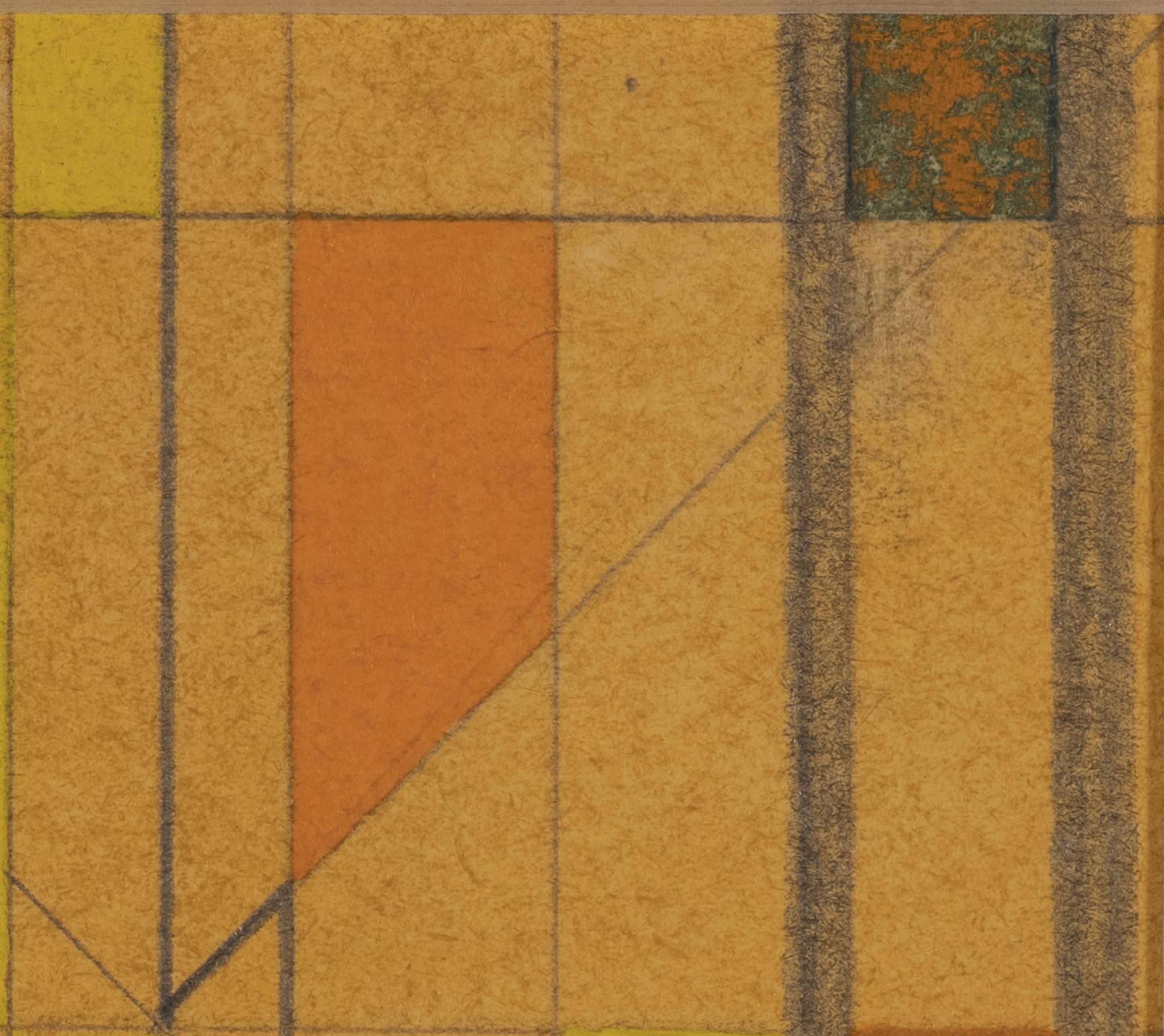 Variations on Verticals No 3 - Orange Abstract Painting by George Dannatt