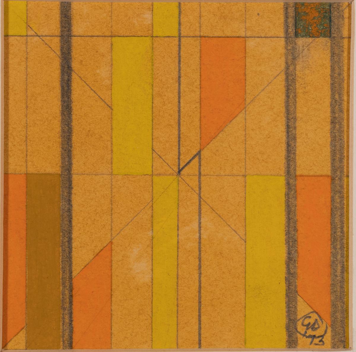 George Dannatt Abstract Painting - Variations on Verticals No 3