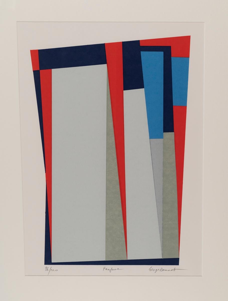 Fanfare - Gray Abstract Print by George Dannatt
