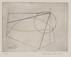 Line Drawing No.1 Etching, Abstract, Signed, Circa 1996, 12.5x16.5 cm