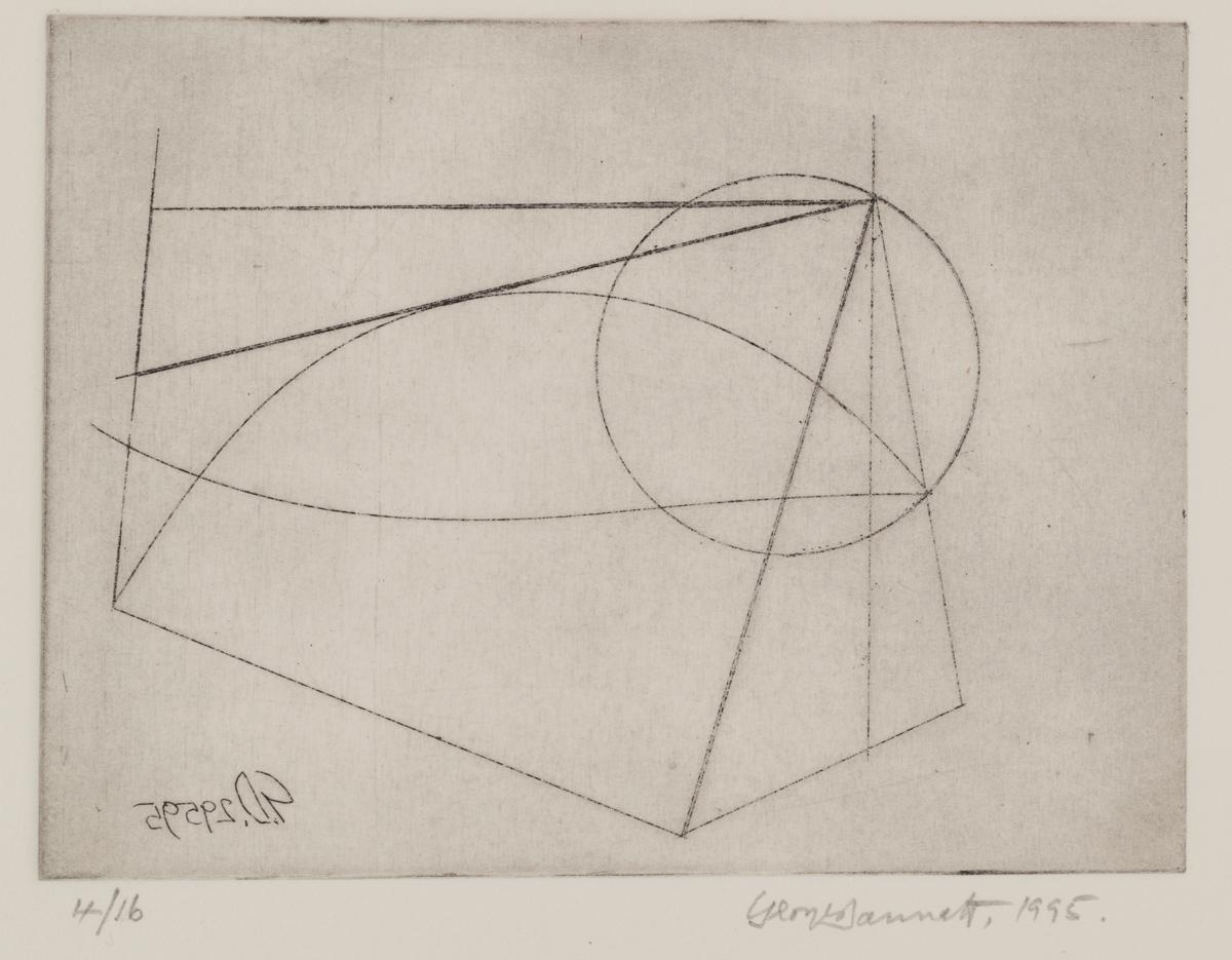 Drawing Line n°1 - Beige Abstract Print par George Dannatt