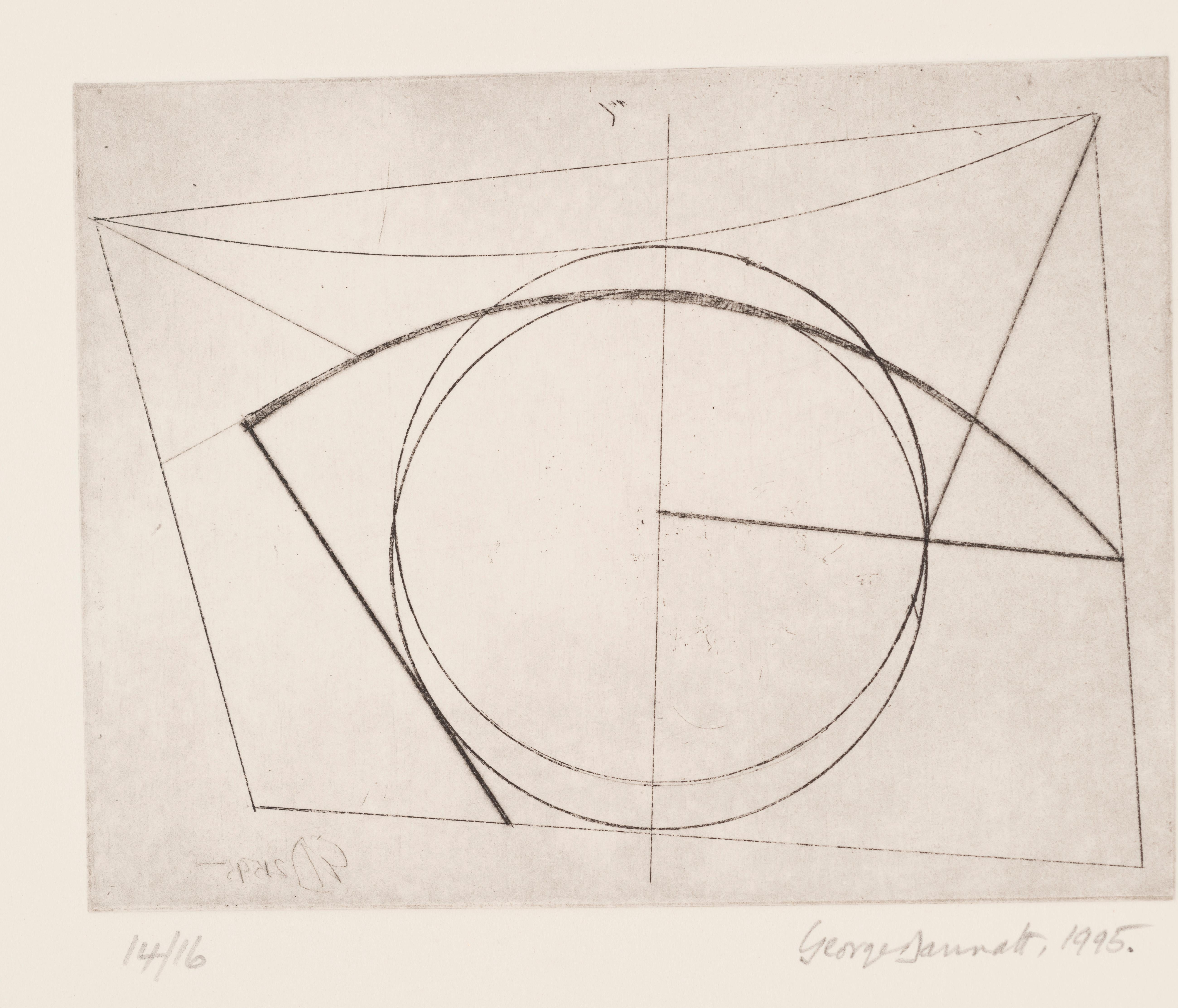 Zeichnung Nr. 2 der Linie (Beige), Abstract Print, von George Dannatt