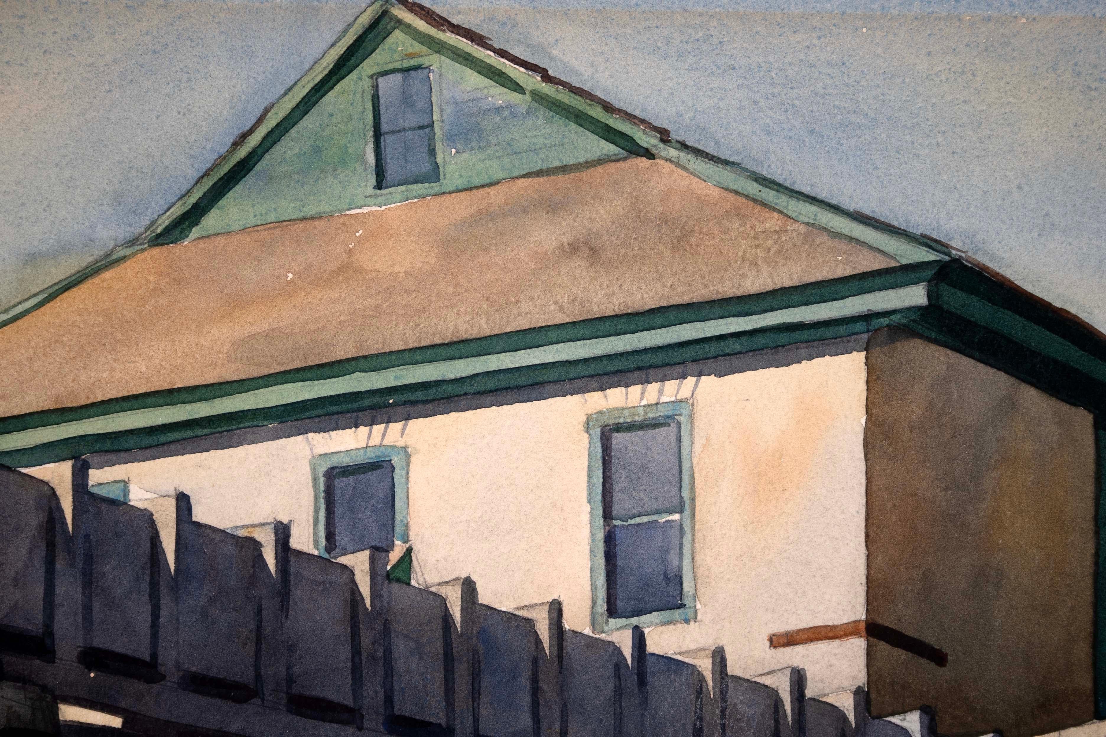 George David Yater The Mill Signiertes Aquarell Cape Cod School of Art UF 1950er Jahre im Zustand „Gut“ im Angebot in Keego Harbor, MI