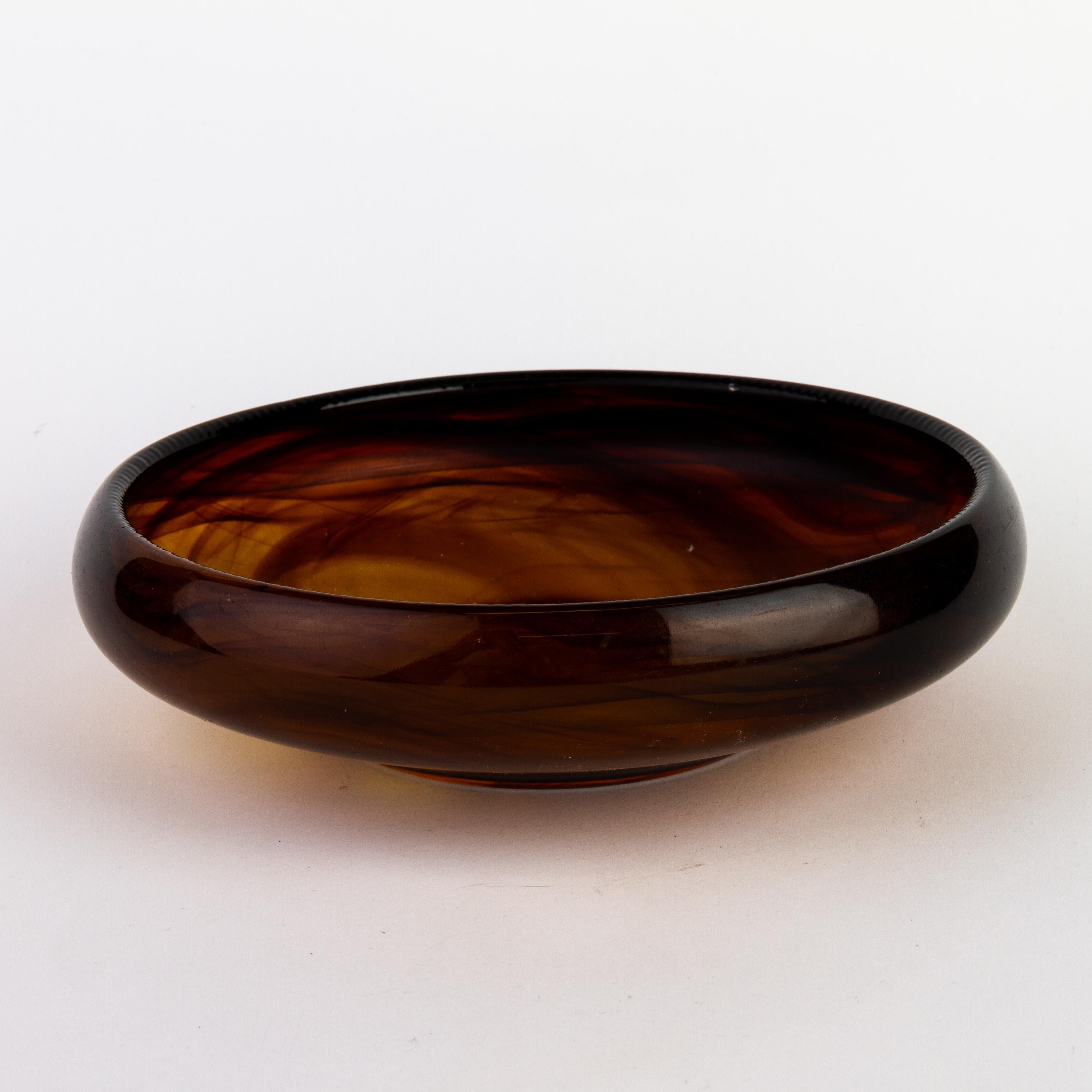 George Davidson Art Deco Cloudy Amber Bowl  For Sale 2