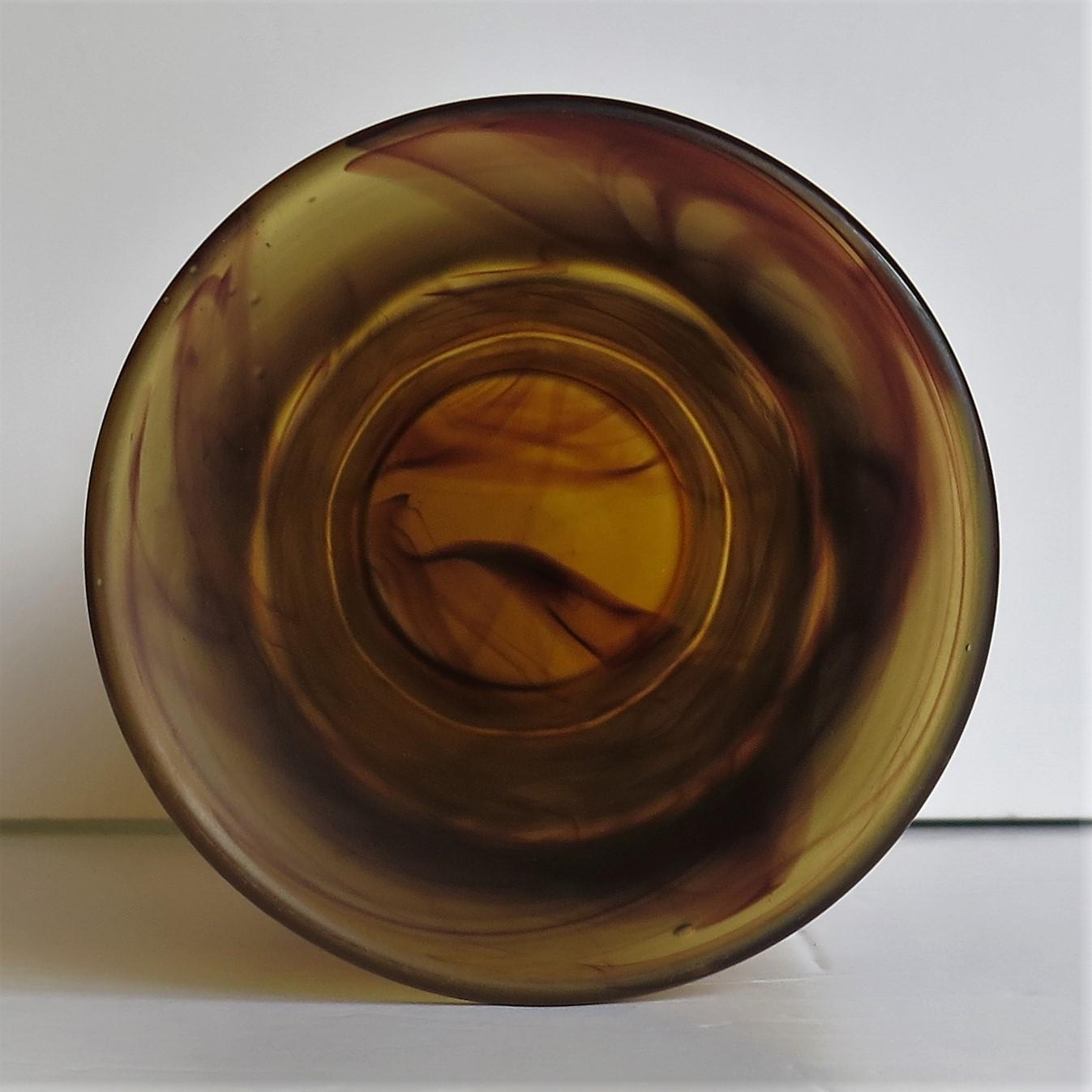 Art Deco Large Vase Cloud Glass by George Davidson, English Ca 1930s 9