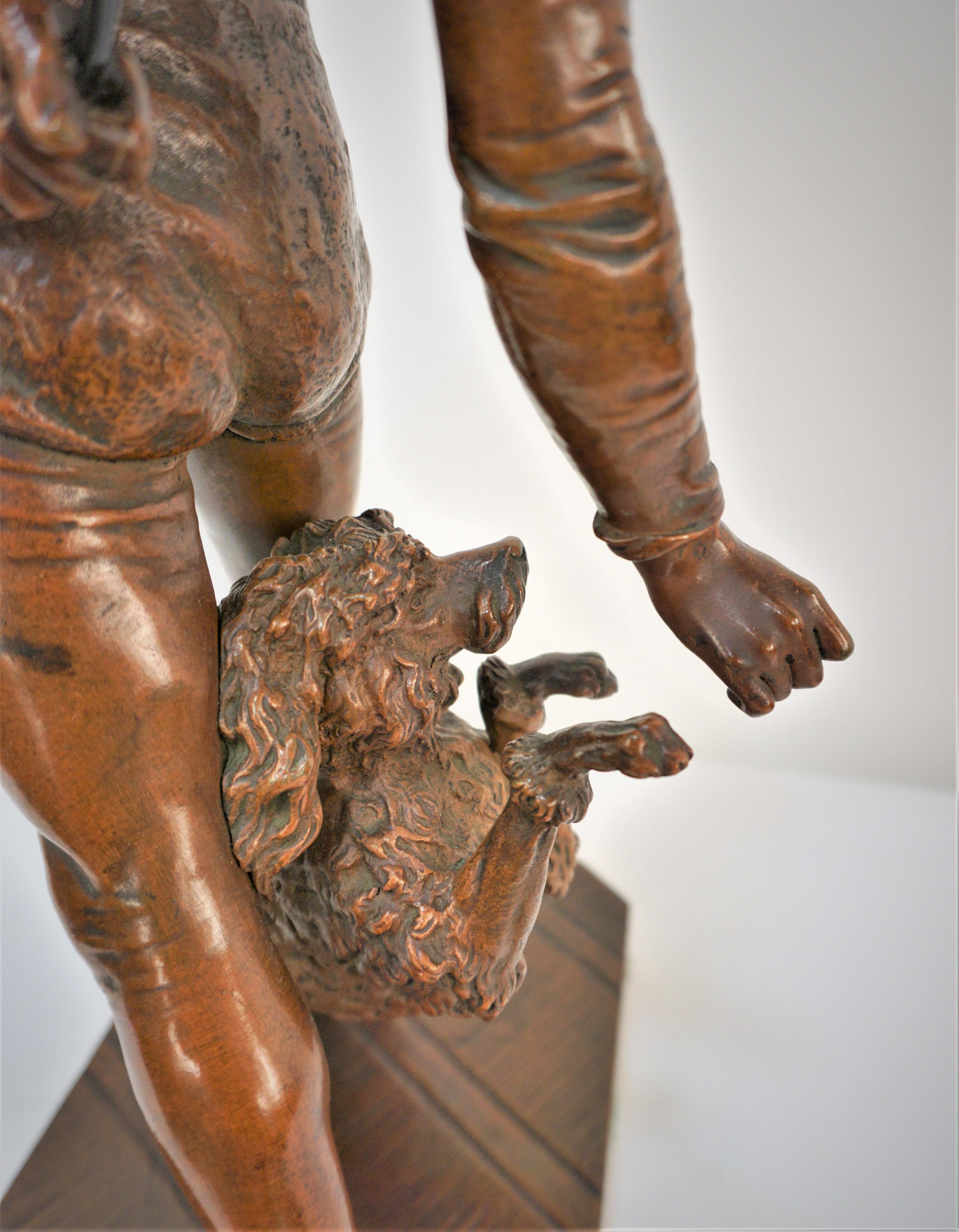 Bronze George De Chemellier, French, 1835-1907, A Circus Entertainer with Poodle For Sale