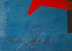 Abstraktes Ölgemälde - Mischtechnik aus der Mitte des 20. Jahrhunderts von George De Goya